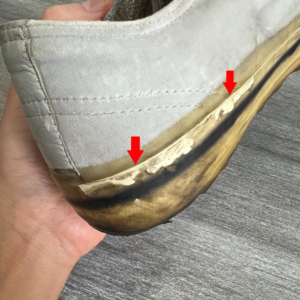 Golden Goose Womens 7 37 Shoes Grey Silver Velvet V Star 2 VSTAR2 Low Sneakers 4 - Picture 13 of 14